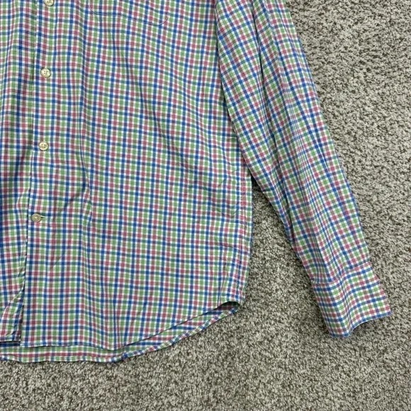 Masters Peter Millar Shirt Men L Long Sleeve Button Up Performance Stretch Nylon